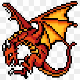 Red Dragon Pixel Art , Png Download - Minecraft Pixel Art Dragon, Transparent Png - fire dragon png