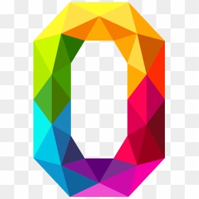 Colourful Triangles Number Zero - Colourful Triangle Numbers Ten, HD Png Download - triangle pattern png