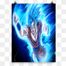 Blue Goku Poster, HD Png Download - goku kamehameha png