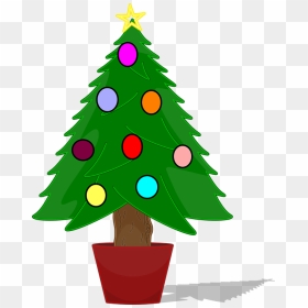 Christmas Tree Christmas Baubles Potted Tree - Christmas Tree Clip Art, HD Png Download - christmas tree with presents png