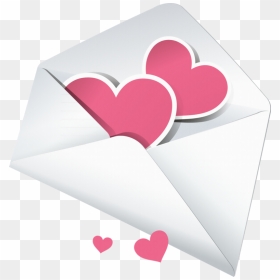Valentine's Day Envelope Clipart, HD Png Download - pink hearts png