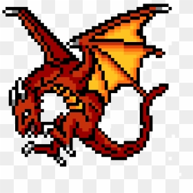Minecraft Pixel Art Dragon, HD Png Download - fire dragon png