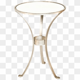 3 Leg Round Table In Silver Leaf With Antique Mirror - Outdoor Table, HD Png Download - round table png