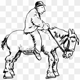 Man On A Tired Horse - Man Riding Donkey Drawing, HD Png Download - tired png