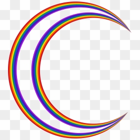 Crescent Outline Moon Vector Png , Png Download - Rainbow Crescent Moon, Transparent Png - moon vector png