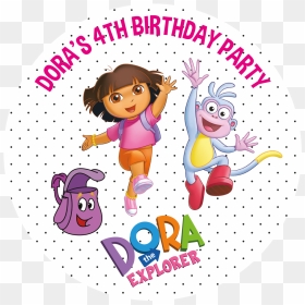 Dora The Explorer Party Box Stickers - Dora The Explorer And Monkey, HD Png Download - dora the explorer png