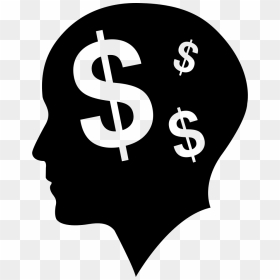 Man Bald Head With Dollars Symbols As Thoughts About - Money Head Icon Png, Transparent Png - bald head png