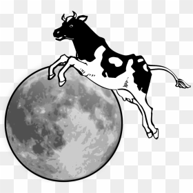 Cow Jumping Over The Moon Clipart, HD Png Download - moon vector png