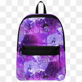Grunge Urban Purple Flowers Backpack - Purple Backpack Transparent Png, Png Download - purple watercolor png