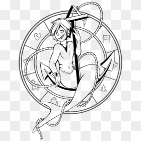 Mermaid Siren Drawing Tattoo Merman - Bill Cipher Good Drawings, HD Png Download - goldberg png