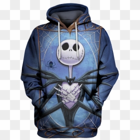 Movie Jack Skellington Hoodie 3d, HD Png Download - jack skellington face png