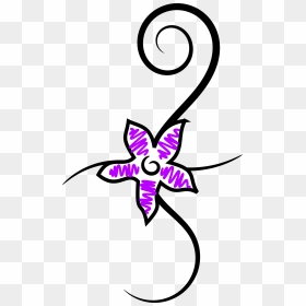 Flower Tattoo Clip Arts - Gambar Tato Tribal Bunga Simple, HD Png Download - flower tattoo png