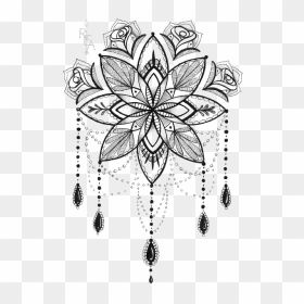 Transparent Lotus Flower Png - Mandala Dream Catcher Designs, Png Download - flower tattoo png
