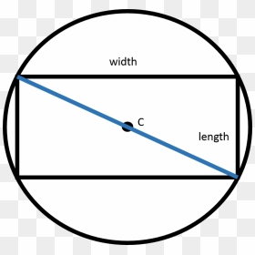 Rectangle In A Circle Diameter, HD Png Download - diagonal line png