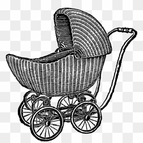 Digital Baby Carriage Downloads - Baby Carriage Stamp Clipart, HD Png Download - carriage png