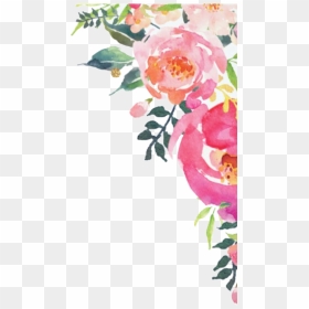 #watercolor #flowers #border #frame #corner #floral - Corner Watercolor Flowers Png, Transparent Png - water color flowers png