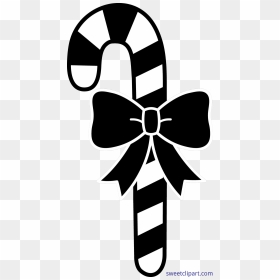 Candy Cane Clipart Black And White - Christmas Candy Cane Silhouette, HD Png Download - candy cane clipart png