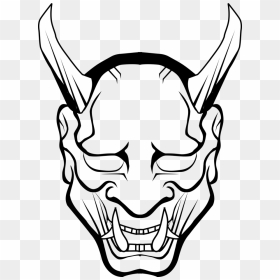 Oni Mask No Color - Oni Mask Png, Transparent Png - samurai helmet png