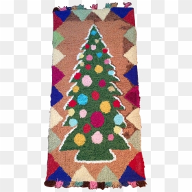 Christmas Rug Png Hooked Rug Colourful Christmas Tree - Christmas Tree, Transparent Png - christmas tree with presents png