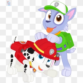 Marshall And Rocky Paw Patrol Relationships - Cartoon, HD Png Download - paw patrol rocky png