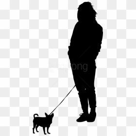 Dog Walking Silhouette Png - Person Walking Dog Silhouette Clipart, Transparent Png - person walking silhouette png