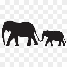 Baby Elephant Silhouette Png , Png Download - Elephant And Baby Silhouette, Transparent Png - elephant silhouette png