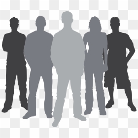 People Silhouette Clipart, HD Png Download - people standing silhouette png