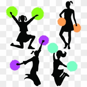 Cheerleading Pom-pom Clip Art - Cheerleader Pom Pom Emoji, HD Png Download - cheerleader silhouette png