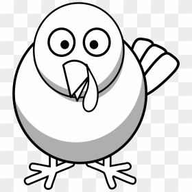 Turkey Clipart Coloring Page Image Library Stock Cartoon - Cartoon Chicken Black And White, HD Png Download - coloring pages png