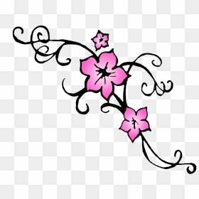 Cherry Blossom Flower Tattoo Outline - Easy Cherry Blossom Drawing, HD Png Download - flower tattoo png