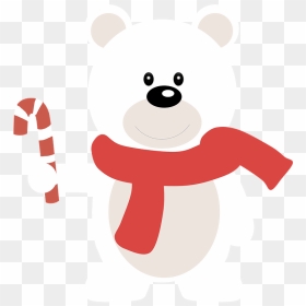 Christmas Polar Bear Clipart, HD Png Download - candy cane clipart png