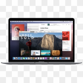A Macbook Air Desktop Showing The Music, Tv, And Podcasts - Mac Os 10.15, HD Png Download - macbook air png