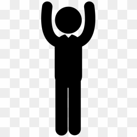 Man Silhouette With Raised Arms, HD Png Download - beard silhouette png