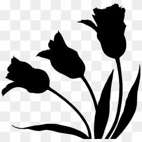 Tulip Clip Art Plant Stem Leaf Silhouette - Silhouette Tulip Png, Transparent Png - plant silhouette png