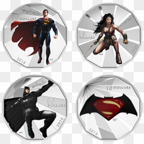 Silver Numis 4 Coin Set Batman V Superman - Superman Silver Coin, HD Png Download - batman v superman png