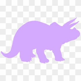 Triceratops Clipart Purple - Dinosaur Silhouette, HD Png Download - dinosaur silhouette png