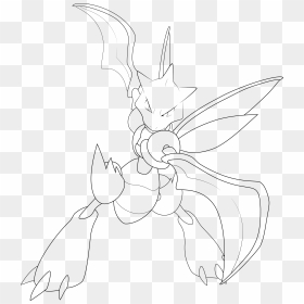Scyther Line-art By Alcadeas1 - Line Art, HD Png Download - scyther png