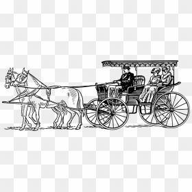Horse Carriage Surrey Wagon Drawing - Horse And Carriage Drawing, HD Png Download - carriage png