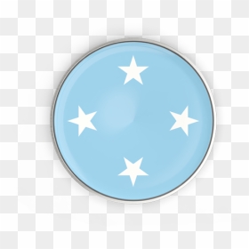 Round Button With Metal Frame - Micronesie Flag Png, Transparent Png - rounded star png