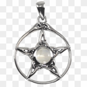 Silver Triquetra Pentacle Pendant With Rainbow Moonstone - Pendant, HD Png Download - triquetra png