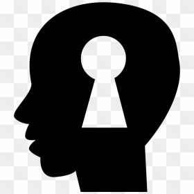 Keyhole Shape Inside A Human Bald Head Side View Silhouette - Silhouette Inside A Silhouette, HD Png Download - bald head png