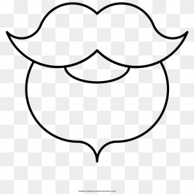 Beard Coloring Page - Line Art, HD Png Download - beard silhouette png