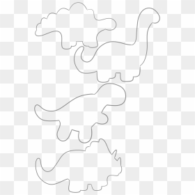 Dinosaur Silhouette Outline - Felt Dinosaur Pattern, HD Png Download - dinosaur silhouette png