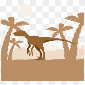 Dinosaur Cartoon Silhouette Illustration Material Transprent - Cartoon, HD Png Download - dinosaur silhouette png