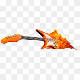 Rock Music Png - Guitar On Fire Transparent, Png Download - musically png