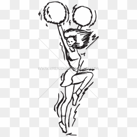 19 Cheerleaders Drawing Sketch Huge Freebie Download - Cheerleader Sketch, HD Png Download - cheerleader silhouette png