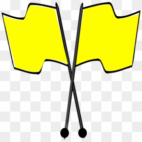 Crossed Yellow Flags Clip Art At Clker, HD Png Download - racing flags png
