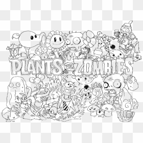 Plant Vs Zombie Coloring, HD Png Download - coloring pages png
