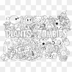 Plant Vs Zombie Coloring, HD Png Download - coloring pages png