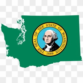 Flag Map Of Washington - Washington State Flag, HD Png Download - washington dc skyline silhouette png